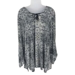 Larry Levine Lace Up Neckline Tunic Top Size xxl